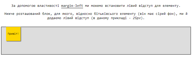 Властивість `margin-left`