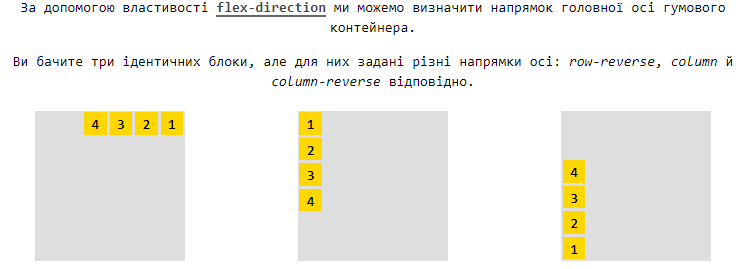 Властивість `flex-direction`